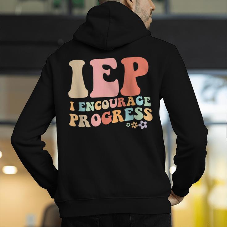 IEP I Encourage Progress Special Education Teacher Graphics Men's Hoodie Back Print, funny gift