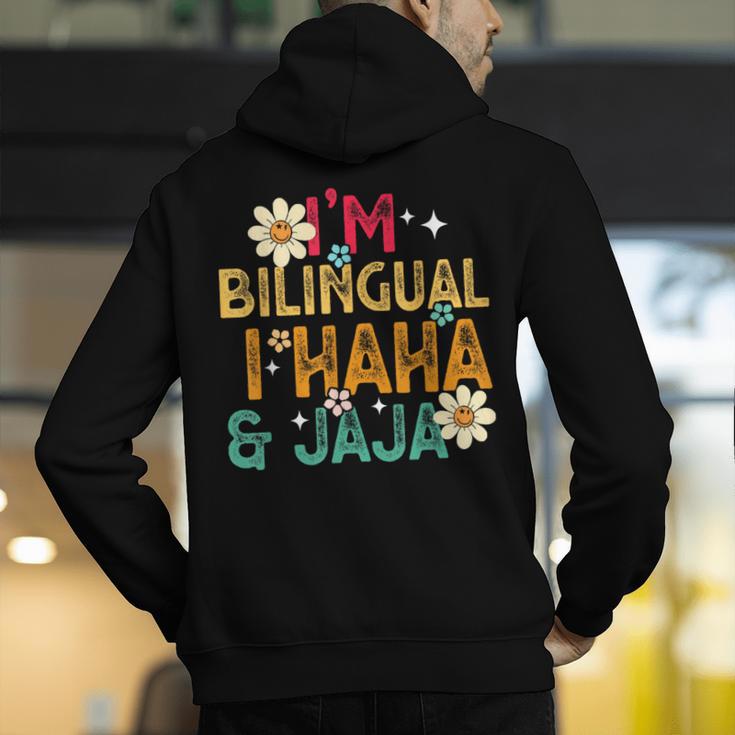 I’m Bilingual I Haha And Jaja Spanish Teacher Bilingual For Men Women Girls Kids Men's Hoodie Back Print, funny gift