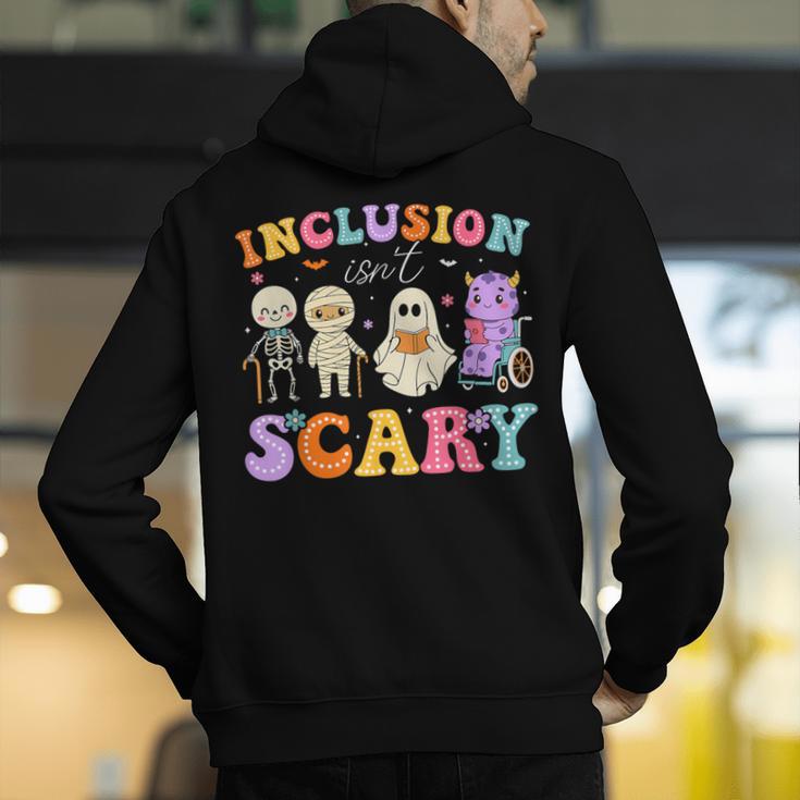 Inclusion Isn't Scary Ghost Halloween SLP Sped Teacher Men's Hoodie Back Print, funny gift Inclusion Isn't Scary Ghost Halloween SLP Sped Teacher Men's Hoodie Back Print, funny gift