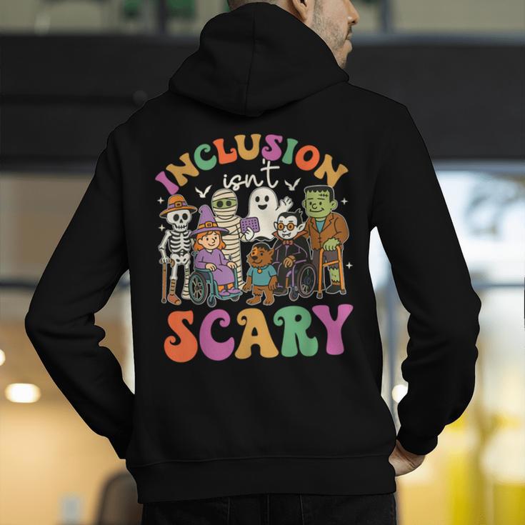 Inclusion Isnt Scary Halloween Skeleton Ghost Sped Teacher Men's Hoodie Back Print, funny gift Inclusion Isnt Scary Halloween Skeleton Ghost Sped Teacher Men's Hoodie Back Print, funny gift