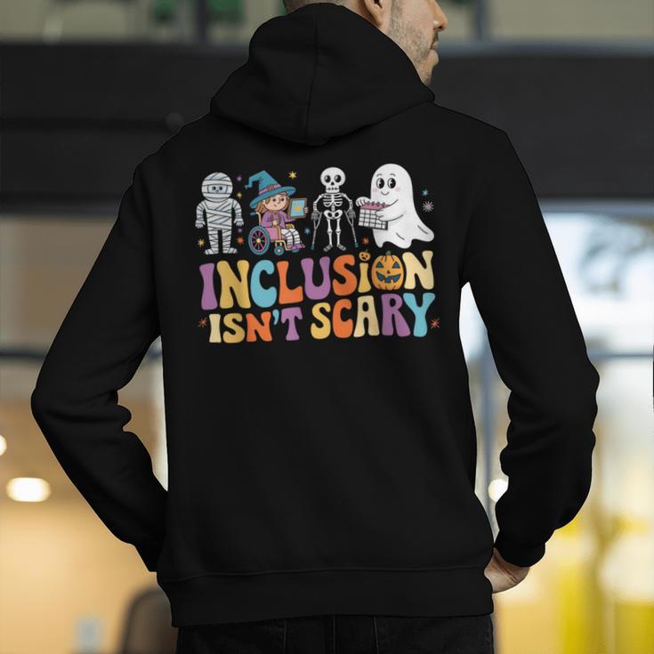 Inclusion Isn't Scary SLP Halloween Sped Teacher Men's Hoodie Back Print, funny gift Inclusion Isn't Scary SLP Halloween Sped Teacher Men's Hoodie Back Print, funny gift