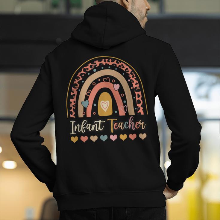 Infant Teacher Leopard Boho Rainbow Appreciation Men's Hoodie Back Print, funny gift Infant Teacher Leopard Boho Rainbow Appreciation Men's Hoodie Back Print, funny gift