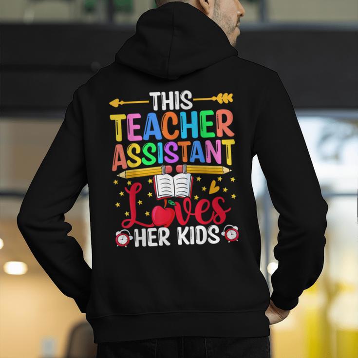 Instructional Assistant Loves Her Kids Teacher Assistant Men's Hoodie Back Print, funny gift