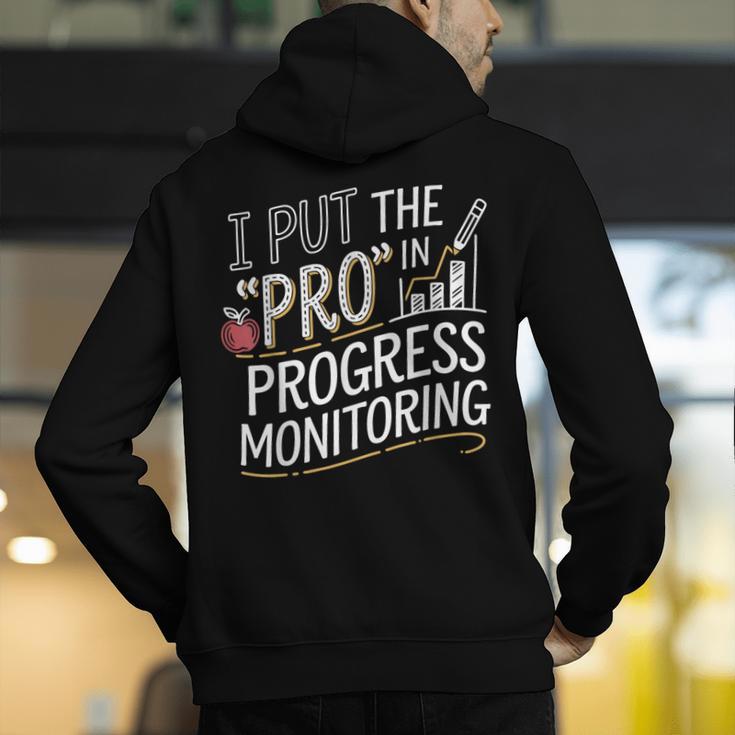 Intervention Teacher Progress Monitoring Intervention Men's Hoodie Back Print, funny gift