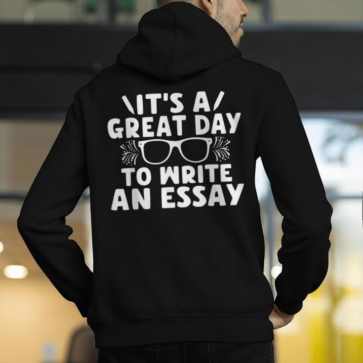 Its a Good Day To Write An Essay English Teacher Men's Hoodie Back Print, English Teacher Hoodies, funny gift