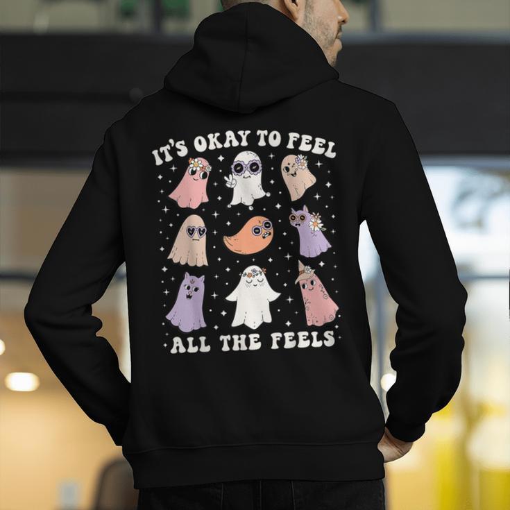 It’s Okay To Feel All The Feels Special Ed Teacher Halloween Men's Hoodie Back Print, funny gift