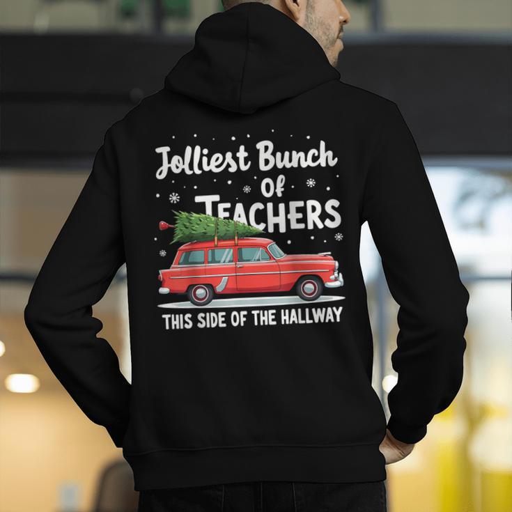 Jolliest Bunch Of Teachers This Side Of The Hallway Xmas PJ Men's Hoodie Back Print, funny gift Jolliest Bunch Of Teachers This Side Of The Hallway Xmas PJ Men's Hoodie Back Print, funny gift