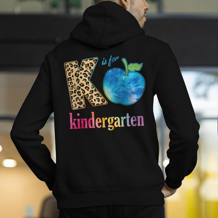 K Is For Kindergarten Teacher Tie Dye Back To School Kinder For Men Women Girls Kids Men's Hoodie Back Print, funny gift