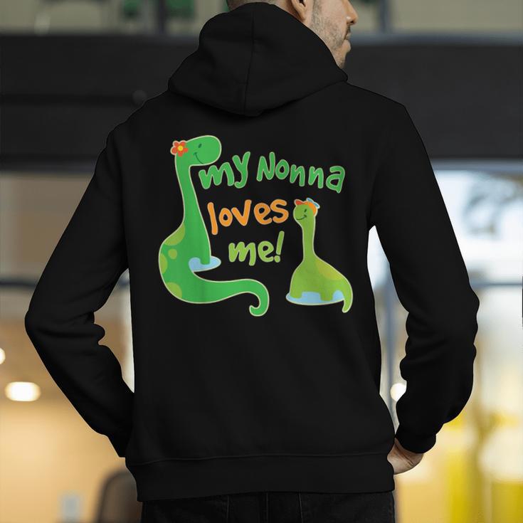 Kids My Nonna Loves Me Dinosaur Grandson Men's Hoodie Back Print, funny gift