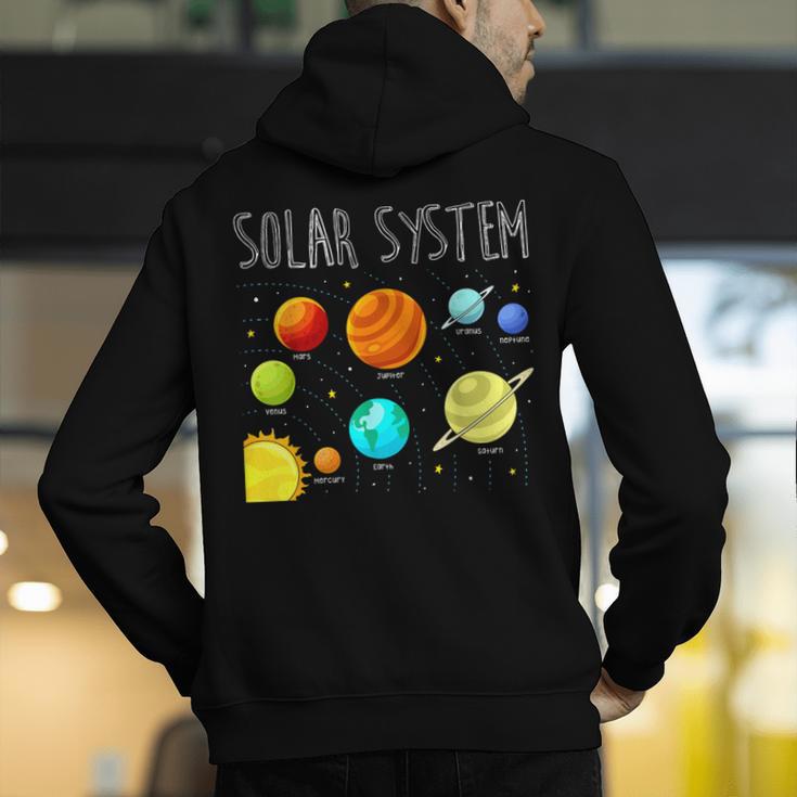 Kids Solar Systems Cute Planets Space Science Teacher School Men's Hoodie Back Print, Science Teacher Hoodies, funny gift
