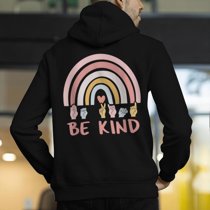 Be Kind ASL Sign Language Deaf SPED Teacher Kids Men Women Men's Hoodie Back Print, funny gift Be Kind ASL Sign Language Deaf SPED Teacher Kids Men Women Men's Hoodie Back Print, funny gift