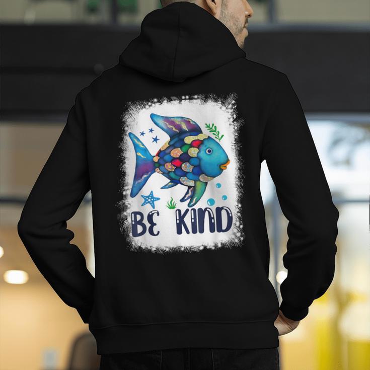 Be Kind Rainbow Fish Teacher Life Back To School Teaching Men Women Men's Hoodie Back Print, funny gift