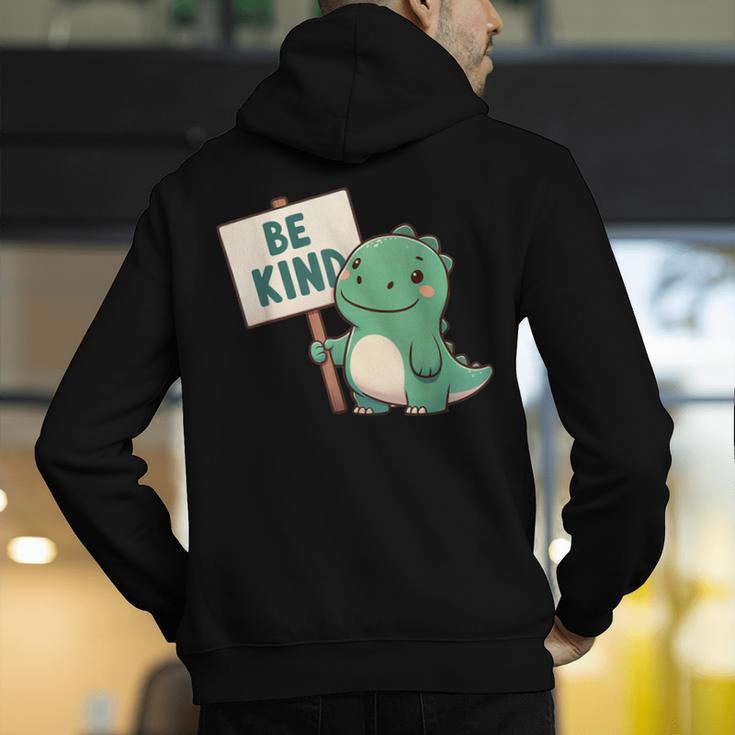 Be Kind Teacher Anti-Bullying Dino Kindness Women Men Boys Men's Hoodie Back Print, funny gift