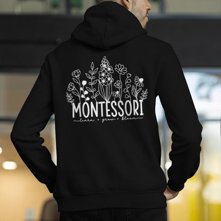 Learn Grow Bloom Wildflowers Appreciation Montessori Teacher Men's Hoodie Back Print, funny gift Learn Grow Bloom Wildflowers Appreciation Montessori Teacher Men's Hoodie Back Print, funny gift
