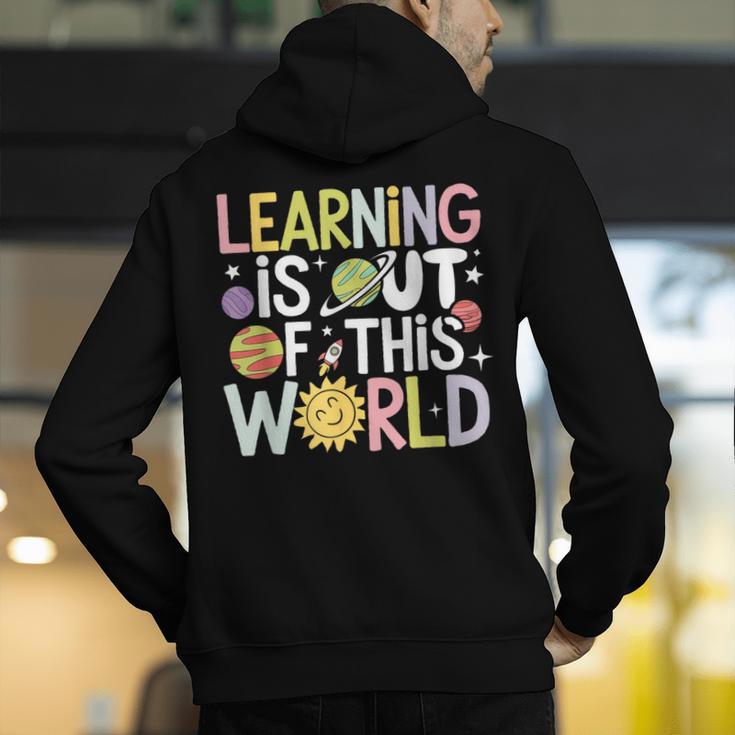 Learning Is Out Of This World Space Teacher Cute Groovy Men's Hoodie Back Print, Groovy Teacher Hoodies, funny gift Learning Is Out Of This World Space Teacher Cute Groovy Men's Hoodie Back Print, Groovy Teacher Hoodies, funny gift