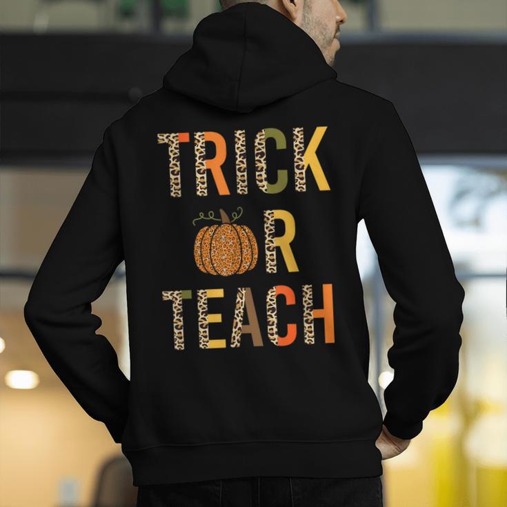 Leopard Trick Or Teach Halloween Teacher Costume Women Men's Hoodie Back Print, funny gift Leopard Trick Or Teach Halloween Teacher Costume Women Men's Hoodie Back Print, funny gift