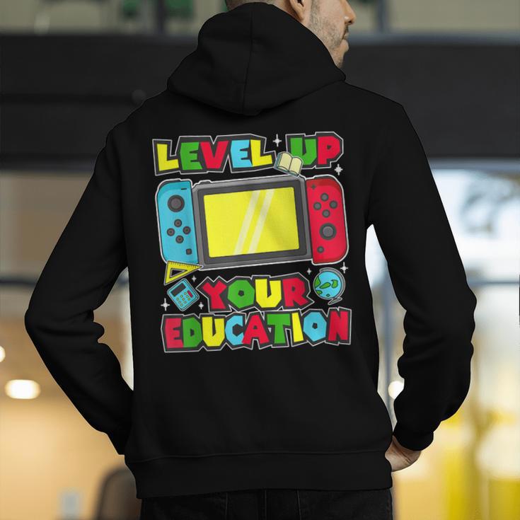 Level Up Your Education Gaming Inspired Teacher Gamers Men's Hoodie Back Print, funny gift Level Up Your Education Gaming Inspired Teacher Gamers Men's Hoodie Back Print, funny gift