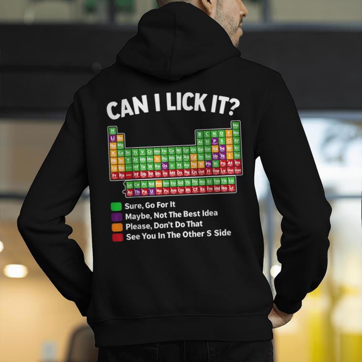 Can I Lick It Periodic Table Shirt Science Chemistry Teacher Men's Hoodie Back Print, Science Teacher Hoodies, funny gift