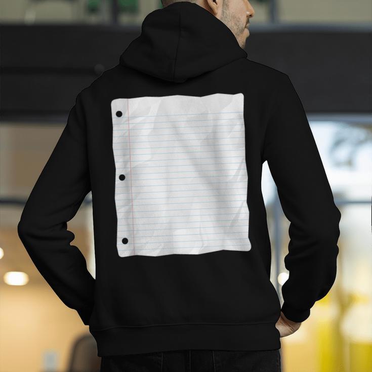 Lined Paper Notebook Halloween Costume For Students Teachers For Men Women Kids Men's Hoodie Back Print, funny gift Lined Paper Notebook Halloween Costume For Students Teachers For Men Women Kids Men's Hoodie Back Print, funny gift