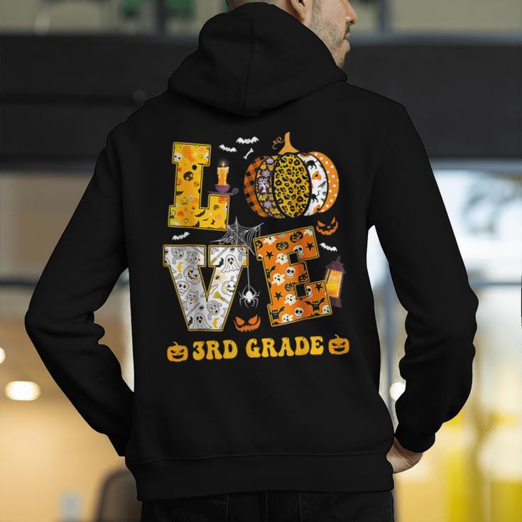 LOVE 3rd Grade Pumpkin Teacher Student Halloween Costume Men's Hoodie Back Print, funny gift LOVE 3rd Grade Pumpkin Teacher Student Halloween Costume Men's Hoodie Back Print, funny gift