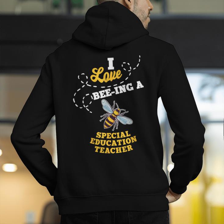 I Love Bee-Ing A Special Education Teacher Honey Bee Job For Men Women Men's Hoodie Back Print, funny gift