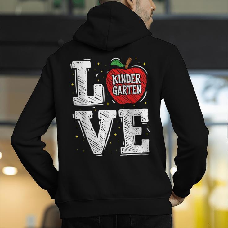 LOVE Kindergarten Teacher Student School Apple Men's Hoodie Back Print, funny gift LOVE Kindergarten Teacher Student School Apple Men's Hoodie Back Print, funny gift