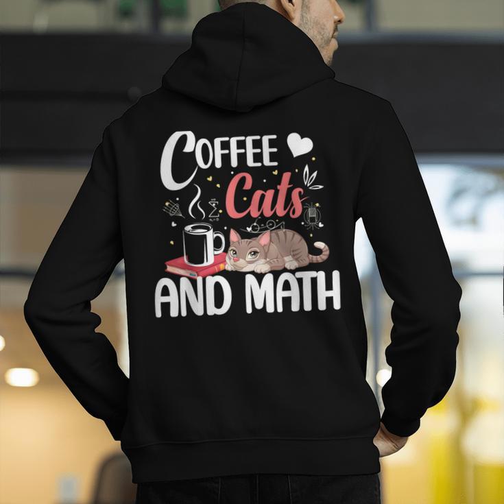 I Love Math Cats And Coffee Heart Mathematics Teacher Men's Hoodie Back Print, funny gift I Love Math Cats And Coffee Heart Mathematics Teacher Men's Hoodie Back Print, funny gift