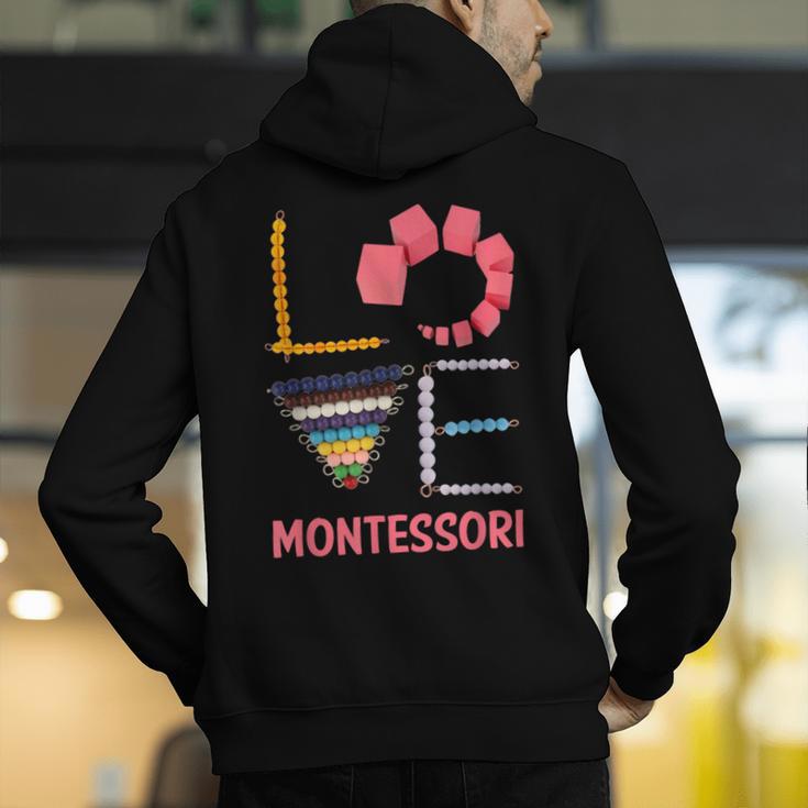 Love Montessori Education Math Teacher Men's Hoodie Back Print, funny gift