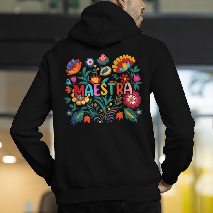 Maestra Flowers Spanish Teacher Cinco De Mayo Men's Hoodie Back Print, funny gift Maestra Flowers Spanish Teacher Cinco De Mayo Men's Hoodie Back Print, funny gift