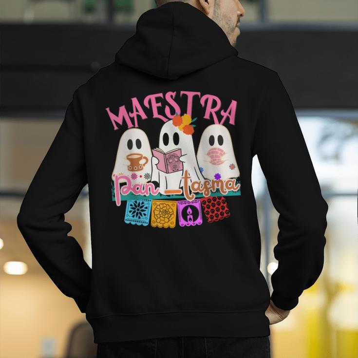 Maestra Pantasmas Conchas Teacher Mexican Halloween Men's Hoodie Back Print, funny gift