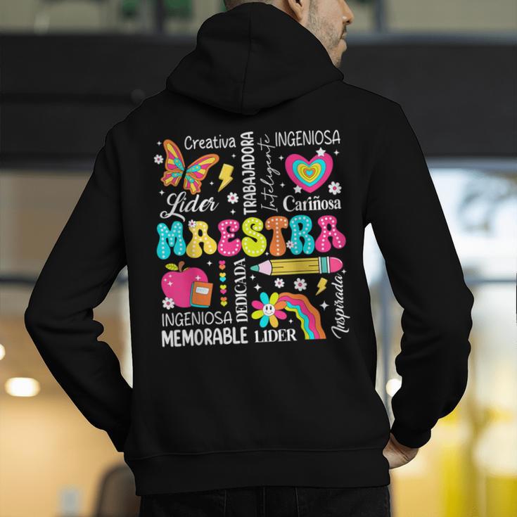 Maestra Spanish Teacher Back To School Maestra De Espanol Men's Hoodie Back Print, funny gift Maestra Spanish Teacher Back To School Maestra De Espanol Men's Hoodie Back Print, funny gift