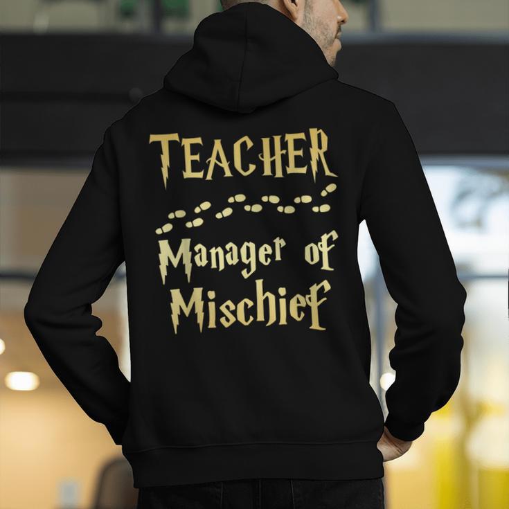 Magical Teacher Manager Of Mischief Birthday Family Party Men's Hoodie Back Print, funny gift