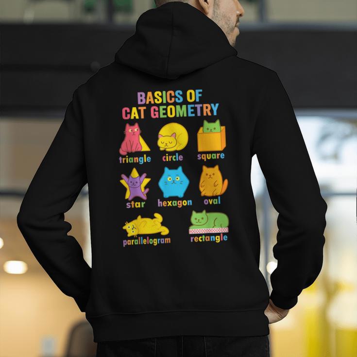 Math Cat Geometry Back To School Mathematics Teacher Men's Hoodie Back Print, funny gift