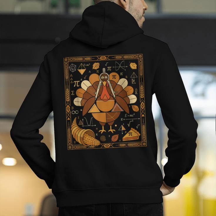 Math Turkey Teacher Thanksgiving Geometric Pi Equation Men's Hoodie Back Print, funny gift
