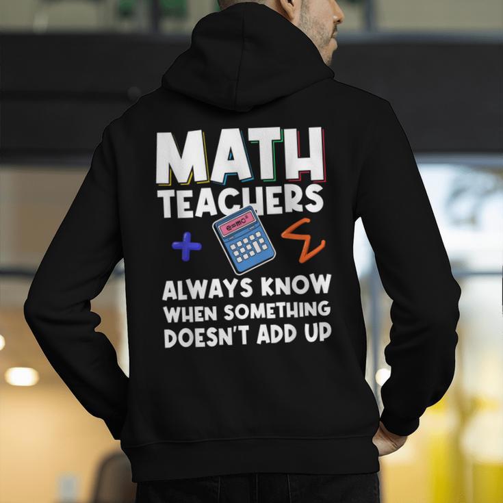 Mathematics Teachers Math Teacher For Men Women Men's Hoodie Back Print, funny gift