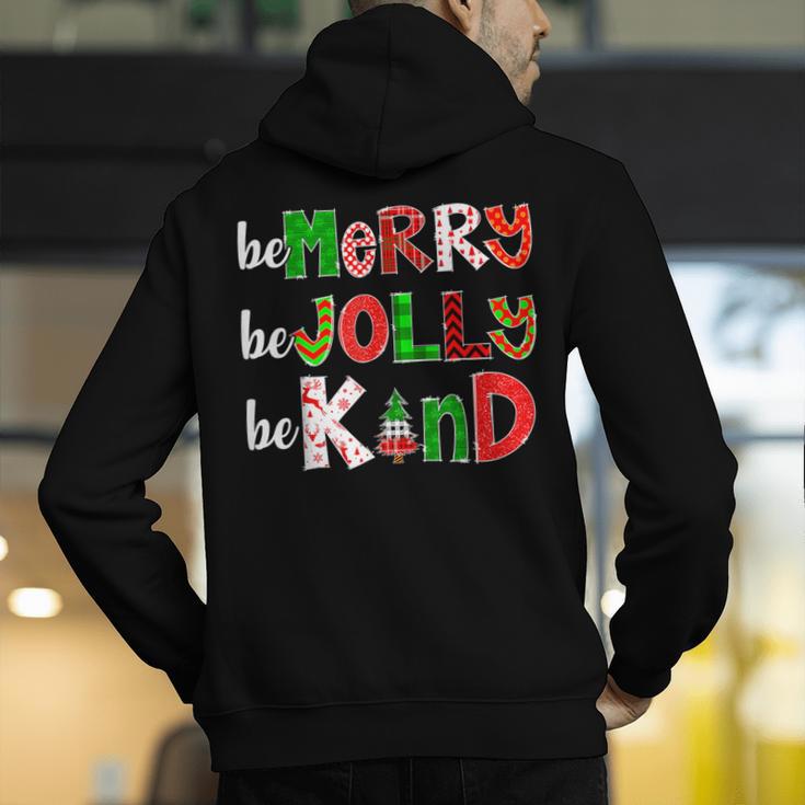 Be Merry Be Jolly Be Kind Merry Christmas Teacher Xmas Pjs Men's Hoodie Back Print, funny gift