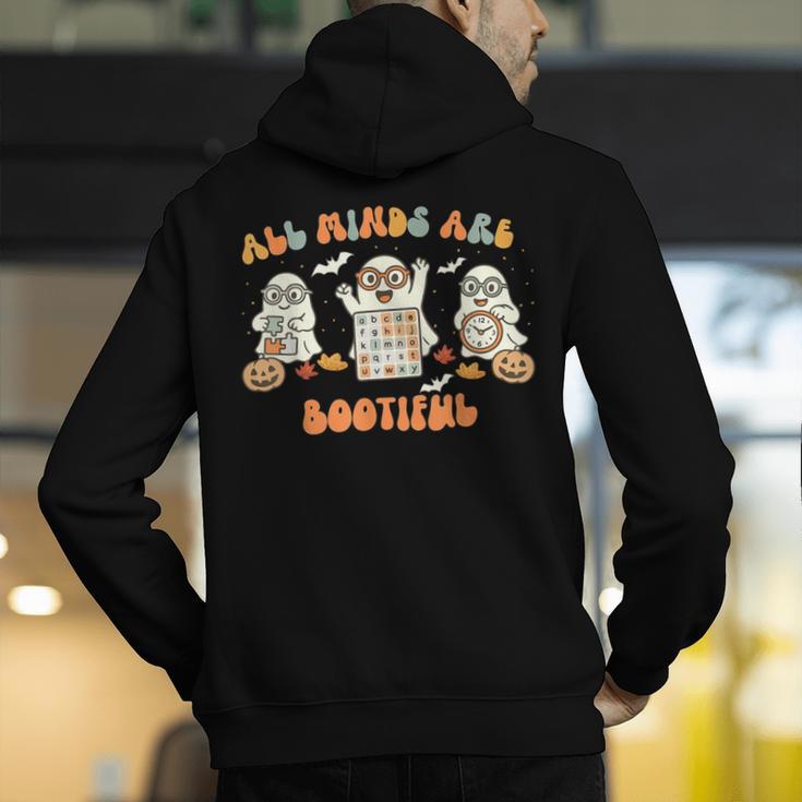 All Minds Are Bootiful Special Education Teacher Halloween Men's Hoodie Back Print, funny gift