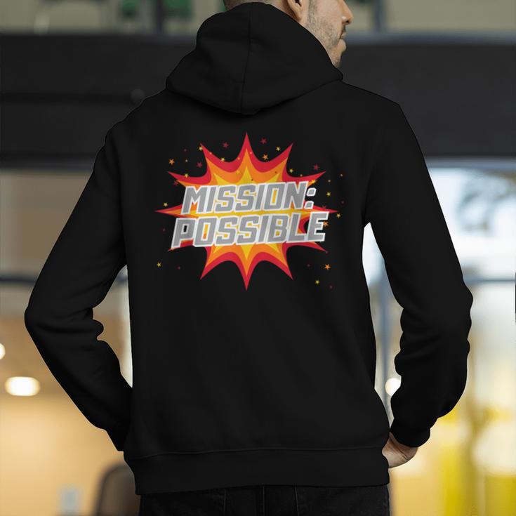 Mission Possible Motivational Inspirational School Teacher Men's Hoodie Back Print, funny gift Mission Possible Motivational Inspirational School Teacher Men's Hoodie Back Print, funny gift