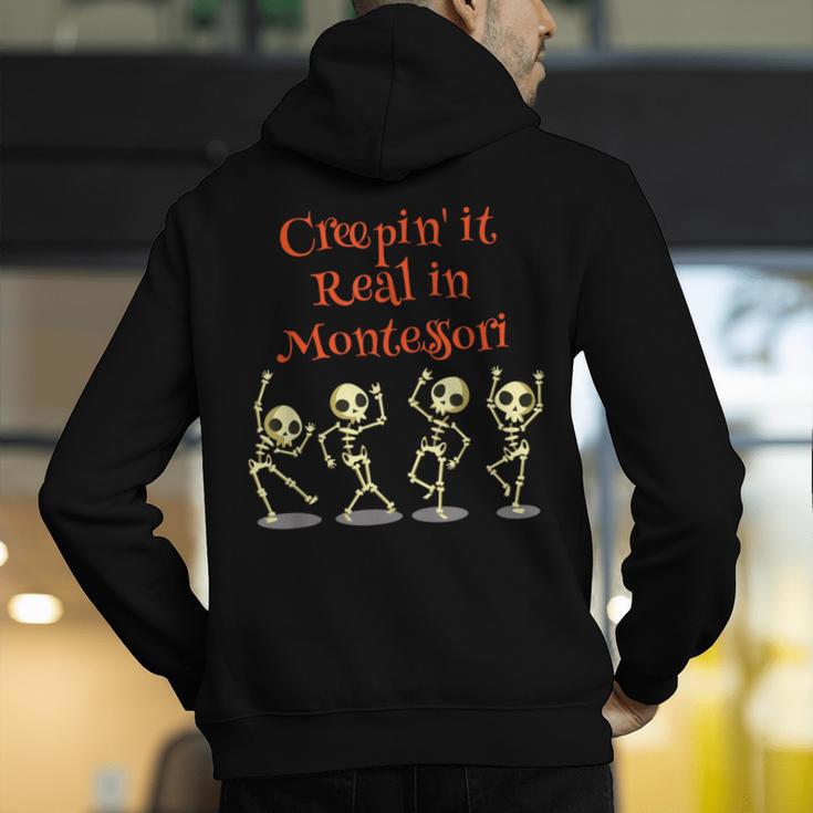 Montessori Creepin' It Real HALLOWEEN School Teacher Shirt Men's Hoodie Back Print, funny gift Montessori Creepin' It Real HALLOWEEN School Teacher Shirt Men's Hoodie Back Print, funny gift