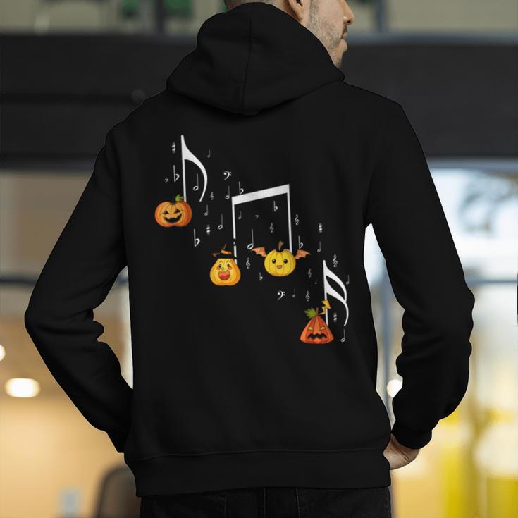 Music Note Pumpkin Fall Music Teacher Halloween Costume Men's Hoodie Back Print, funny gift