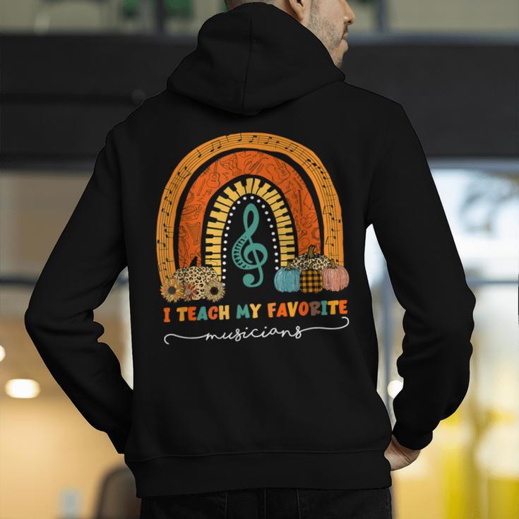 Music Teacher I Teach My Favorite Musicians Autumn Rainbow Men Women Men's Hoodie Back Print, funny gift