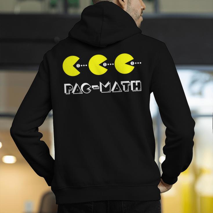 Nerdy Pac-Math Nom Retro Game Precalculus Math Teacher Men's Hoodie Back Print, funny gift Nerdy Pac-Math Nom Retro Game Precalculus Math Teacher Men's Hoodie Back Print, funny gift