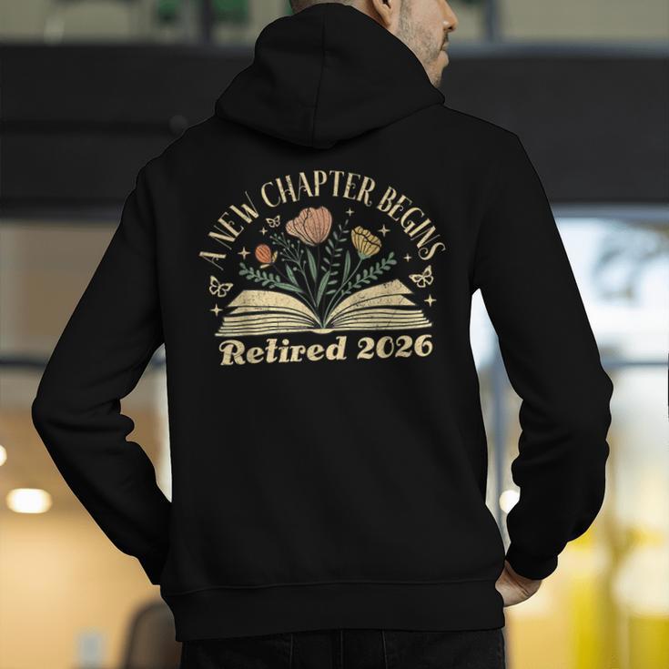 A New Chapter Begins Retired 2026 Teacher Retirement Men's Hoodie Back Print, funny gift A New Chapter Begins Retired 2026 Teacher Retirement Men's Hoodie Back Print, funny gift