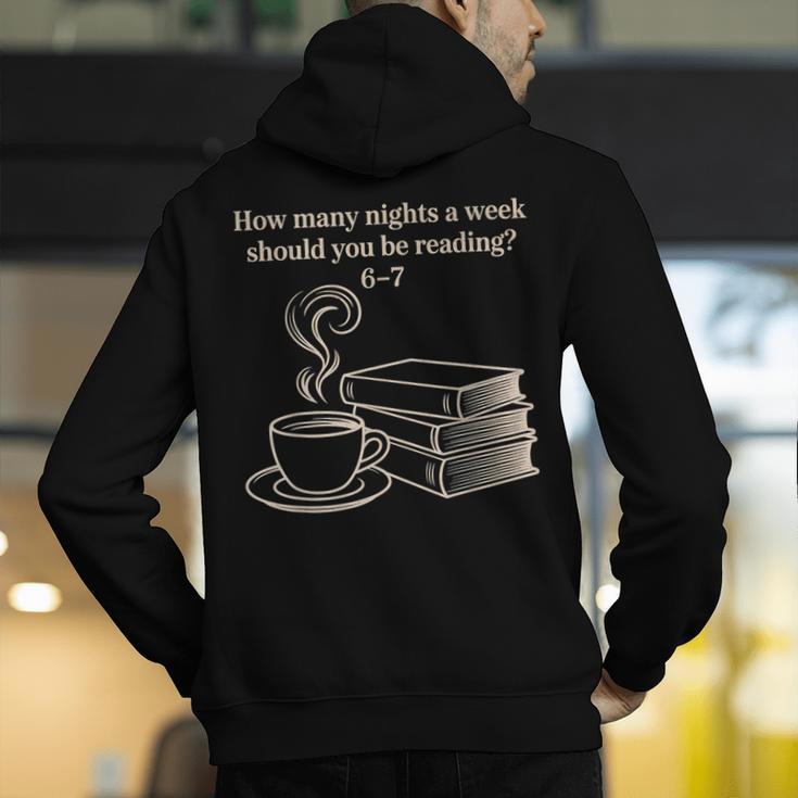 How Many Nights A Week Should You Be Reading 6-7 Teacher Fun Men's Hoodie Back Print, funny gift How Many Nights A Week Should You Be Reading 6-7 Teacher Fun Men's Hoodie Back Print, funny gift