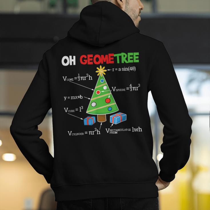Oh Geometree Christmas Tree Geometry Math Teacher Men's Hoodie Back Print, funny gift