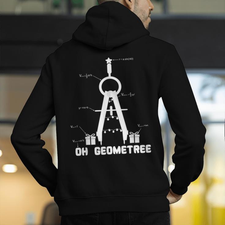 Oh Geometree Math Teacher Geometry Christmas Tree For Men Women Kids Men's Hoodie Back Print, funny gift