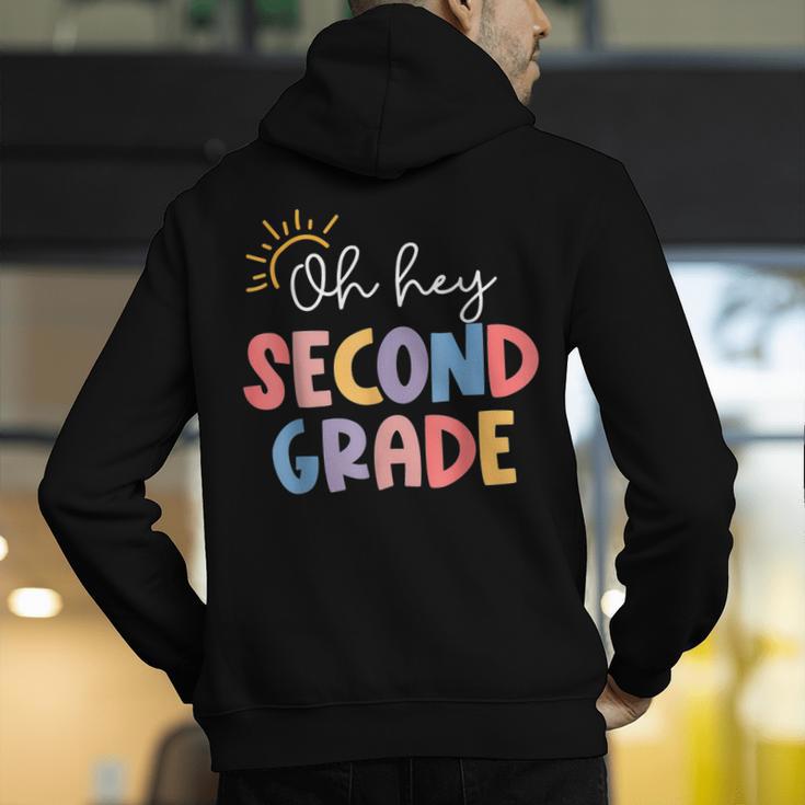 Oh Hey Second Grade First Day Of Teacher Girls Boys Kids Men's Hoodie Back Print, First Grade Teacher Hoodies, funny gift