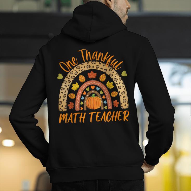 One Thankful Math Teacher Thanksgiving Autumn Fall Rainbow Men's Hoodie Back Print, funny gift One Thankful Math Teacher Thanksgiving Autumn Fall Rainbow Men's Hoodie Back Print, funny gift