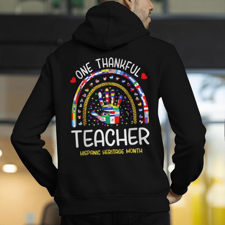 One Thankful Teacher Hispanic Heritage Month Countries Flags Men's Hoodie Back Print, funny gift One Thankful Teacher Hispanic Heritage Month Countries Flags Men's Hoodie Back Print, funny gift