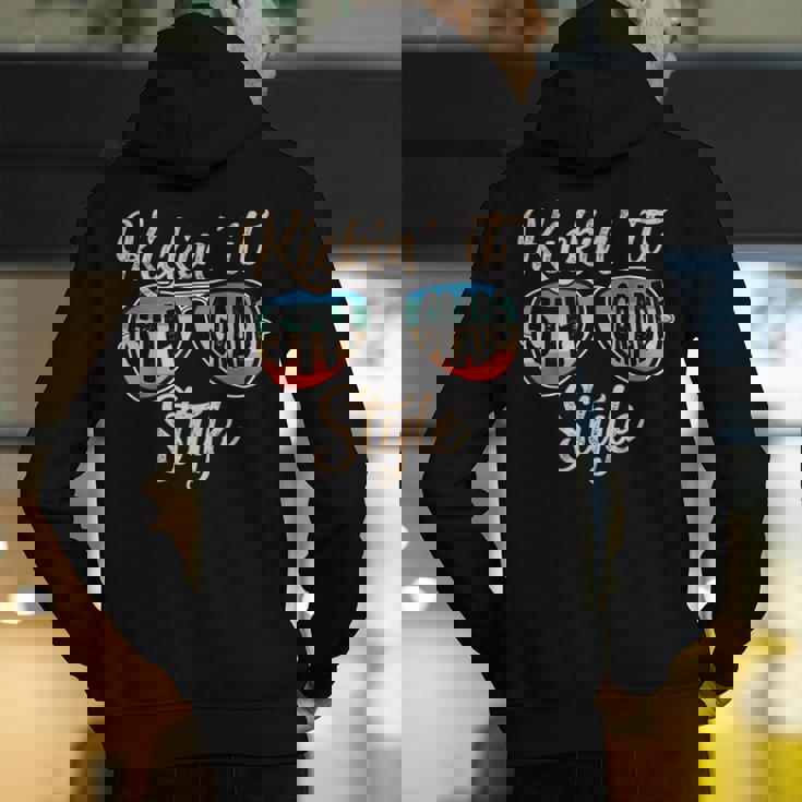 P41l Retro Kickin It 5th Grade Style Teacher Back To School For Men Women Girls Kids Men&#x27;s Hoodie Back Print, funny gift